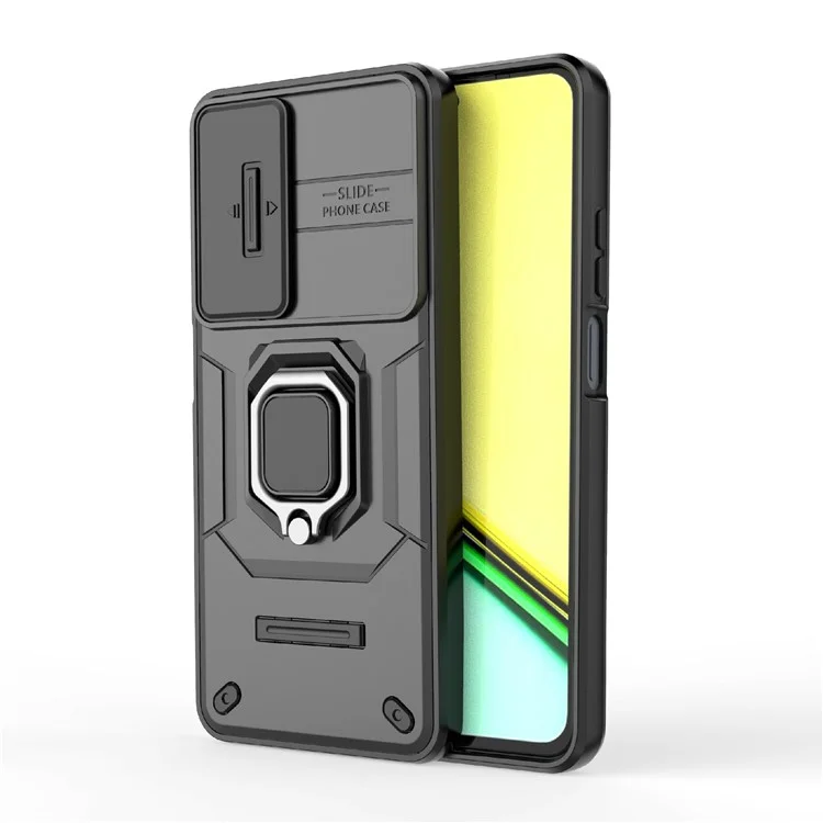 Pour le Réel C65 4G PC+TPU Phone Cover Camera Protection Anti-Scratch Cell Phone Case - Noir