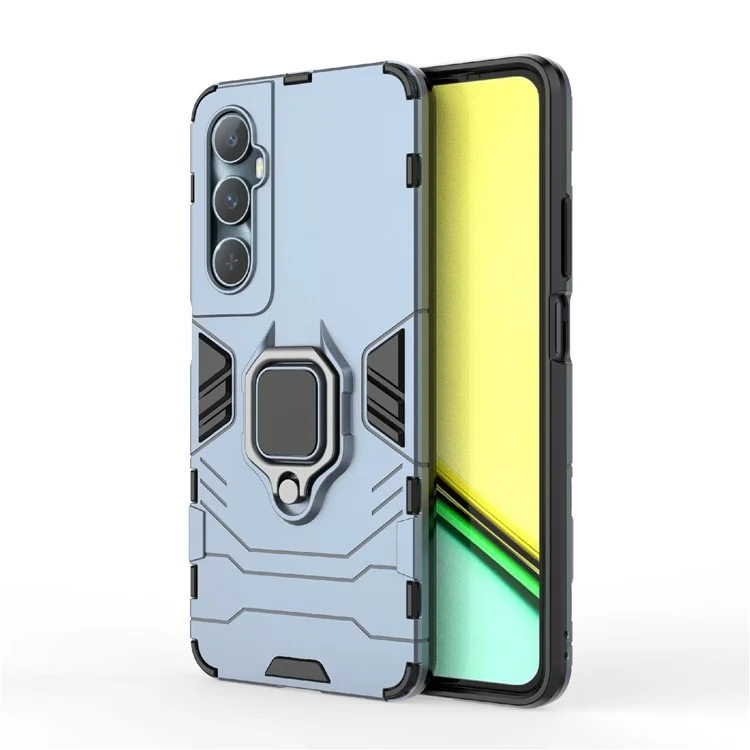 Für Realme C65 4G PC+TPU Handyhülle Halterung Ständer Fallschutz Handyhülle - Blau