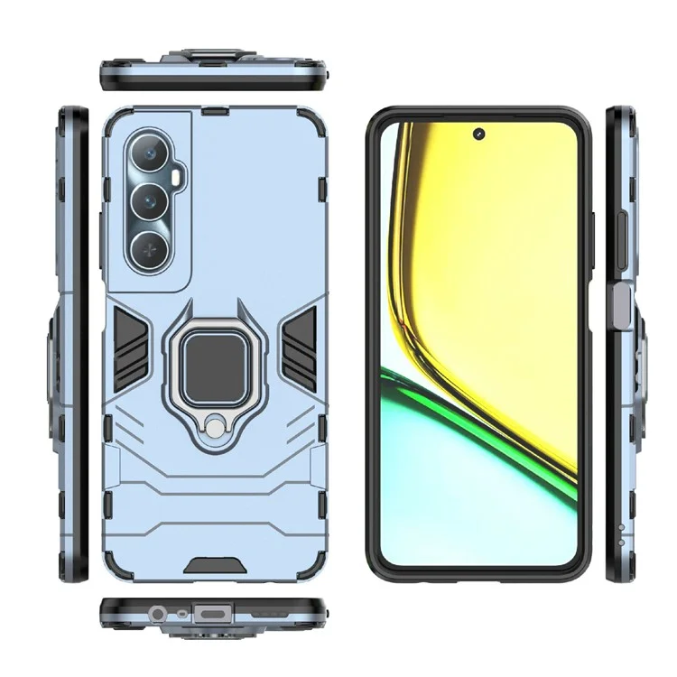 Für Realme C65 4G PC+TPU Handyhülle Halterung Ständer Fallschutz Handyhülle - Blau