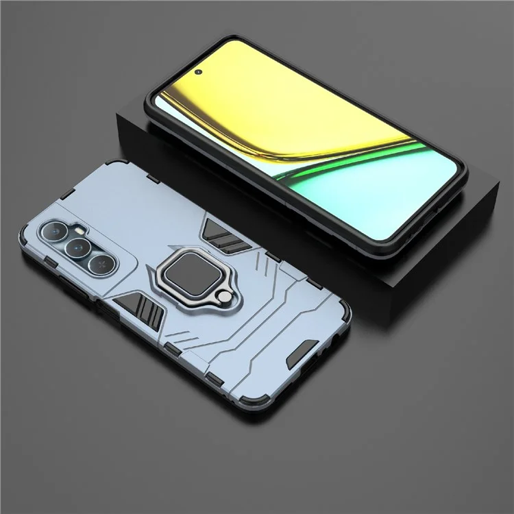 Für Realme C65 4G PC+TPU Handyhülle Halterung Ständer Fallschutz Handyhülle - Blau