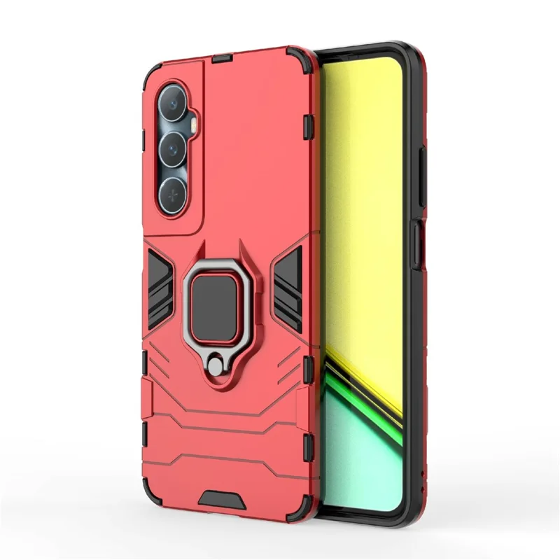 For Realme C65 4G PC+TPU Phone Case Bracket Kickstand Drop Protection Phone Cover - Red
