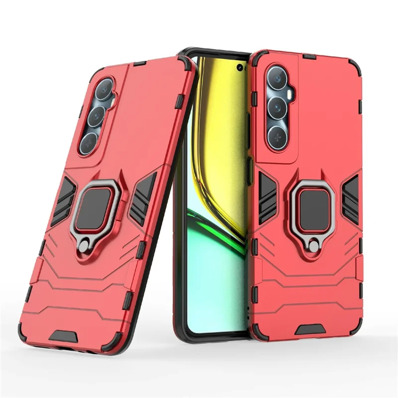 For Realme C65 4G PC+TPU Phone Case Bracket Kickstand Drop Protection Phone Cover - Red