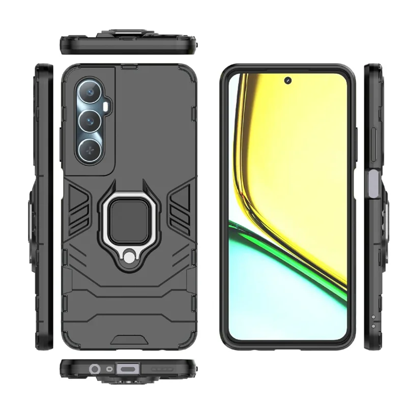 Per Realme C65 4G PC+TPU Phone Case Bracket Kickstand Drop Protection Phone Cover - Nero