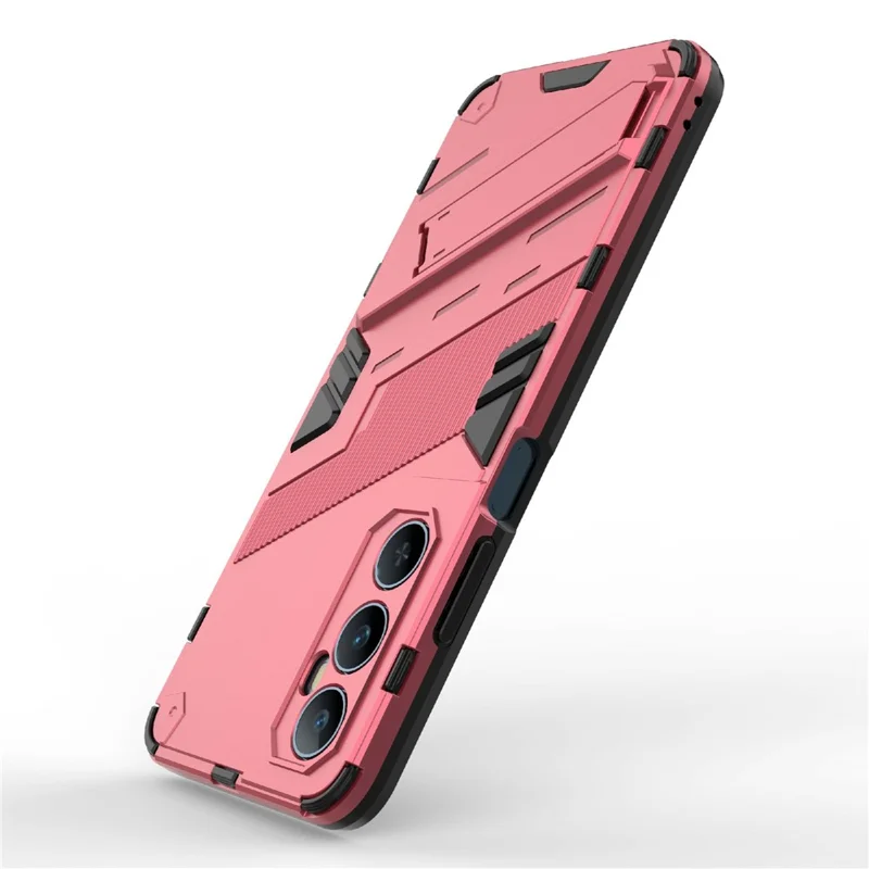For Realme C65 4G Case PC+TPU Anti-scratch Phone Cover with Folding Kickstand - Rose