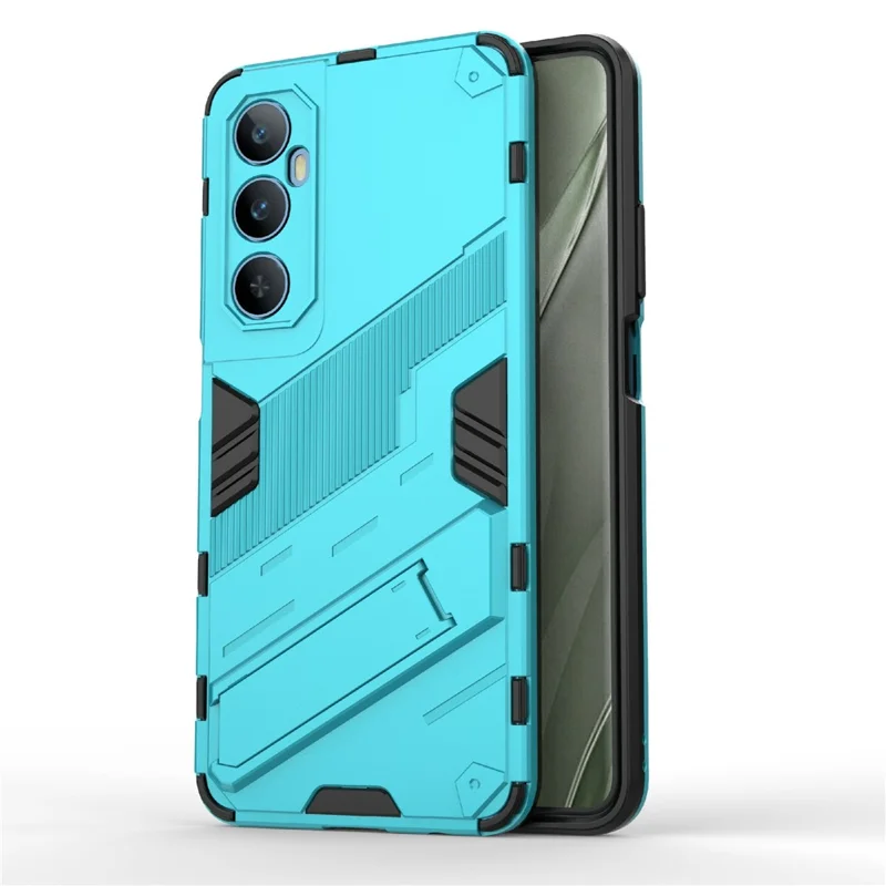 Чехол для Realme C65 4G, PC+TPU, противоударный, с подставкой - Голубой