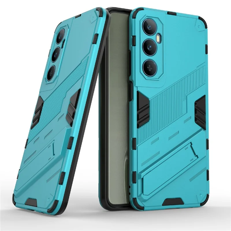 Чехол для Realme C65 4G, PC+TPU, противоударный, с подставкой - Голубой