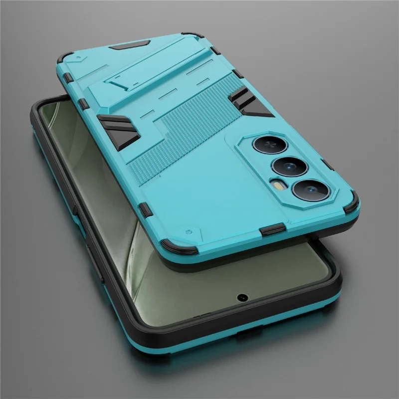 Чехол для Realme C65 4G, PC+TPU, противоударный, с подставкой - Голубой