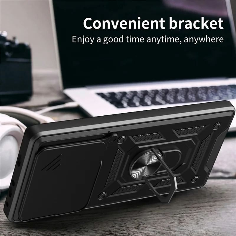 For Infinix Note 40 Pro 4G / Note 40 Pro 5G / Note 40 Pro+ Cell Phone Case Slide Lens Guard PC+TPU Back Cover - Gold