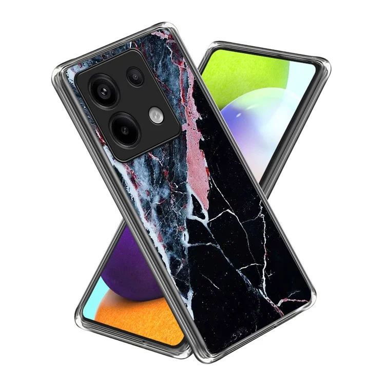 For Xiaomi Redmi Note 13 Pro 5G / Poco X6 5G Case Pattern Printing TPU Phone Back Cover - Black Marble