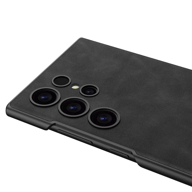 GKK Für Samsung Galaxy S23 Ultra Case Matte Lederüberzogene PC Slim Handyhülle mit Ständer - Matte Grau