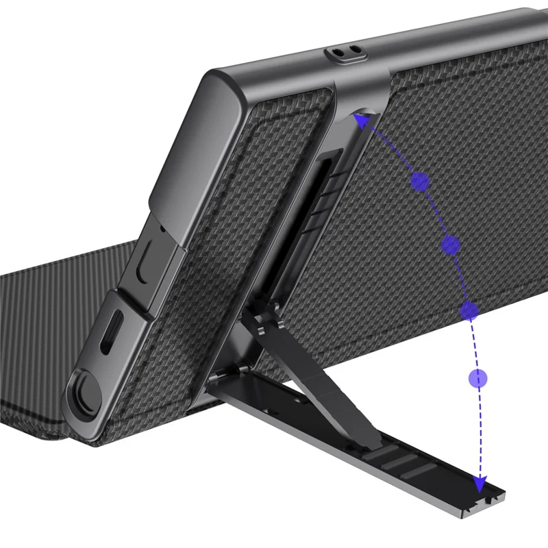 GKK per Samsung Galaxy S24 Ultra Custodia per Telefono con Supporto Nascosto in Pelle con Portacarte - Fibra di Carbonio