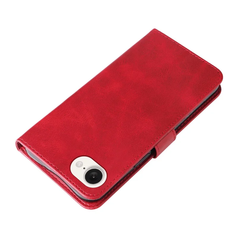 For iPhone 17e / 16e Wallet Case Zipper Pocket Leather Phone Cover   - Red