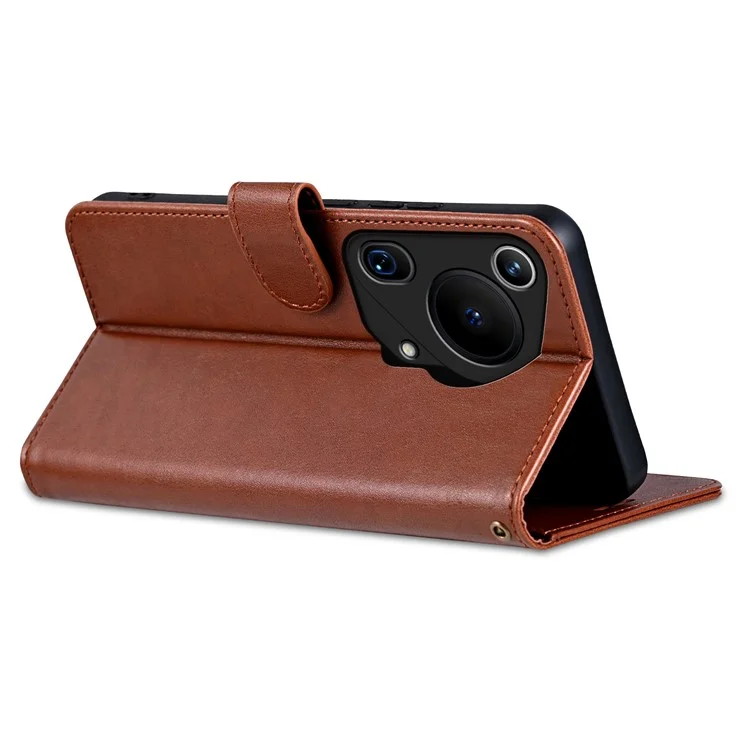 AZNS für Huawei Pura 70 Ultra Hülle Faltbarer Ständer PU-Leder Brieftasche Handyhülle - Braun