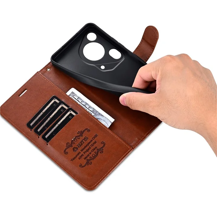 AZNS für Huawei Pura 70 Ultra Hülle Faltbarer Ständer PU-Leder Brieftasche Handyhülle - Braun