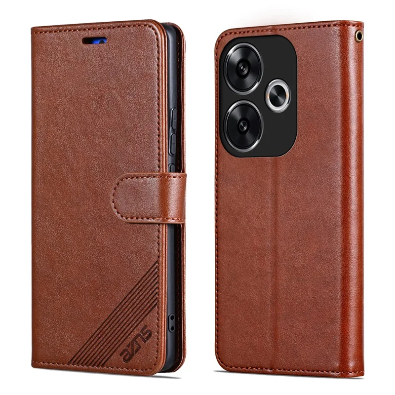 AZNS For Xiaomi Redmi Turbo 3 5G / Poco F6 5G Wholesale Phone Case Wallet Leather Flip Phone Cover - Brown