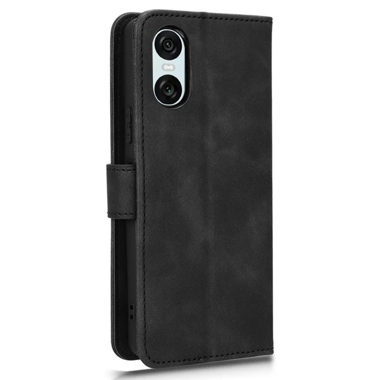 Für Sony Xperia 10 VI Wallet Case PU Leder Ständer Handy-Abdeckung Haut-Berührungsgefühl - Schwarz