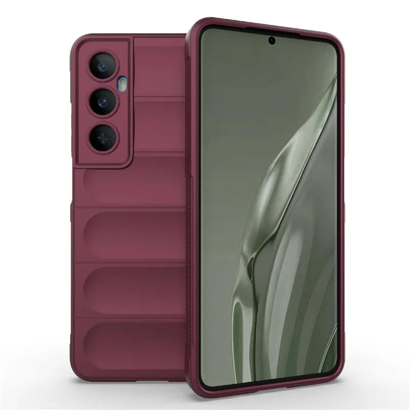 For Realme C65 4G Case Impact Resistant TPU Phone Protective Shell - Wine Red