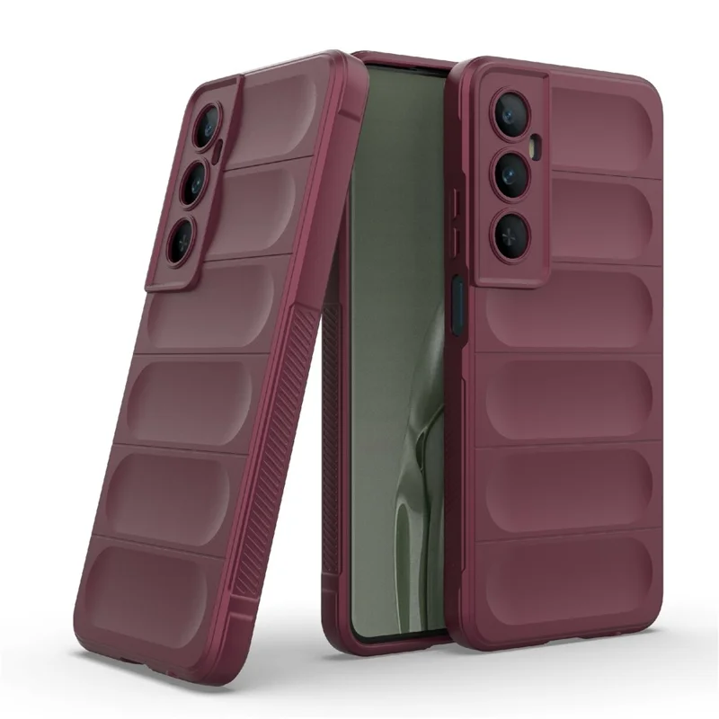 For Realme C65 4G Case Impact Resistant TPU Phone Protective Shell - Wine Red