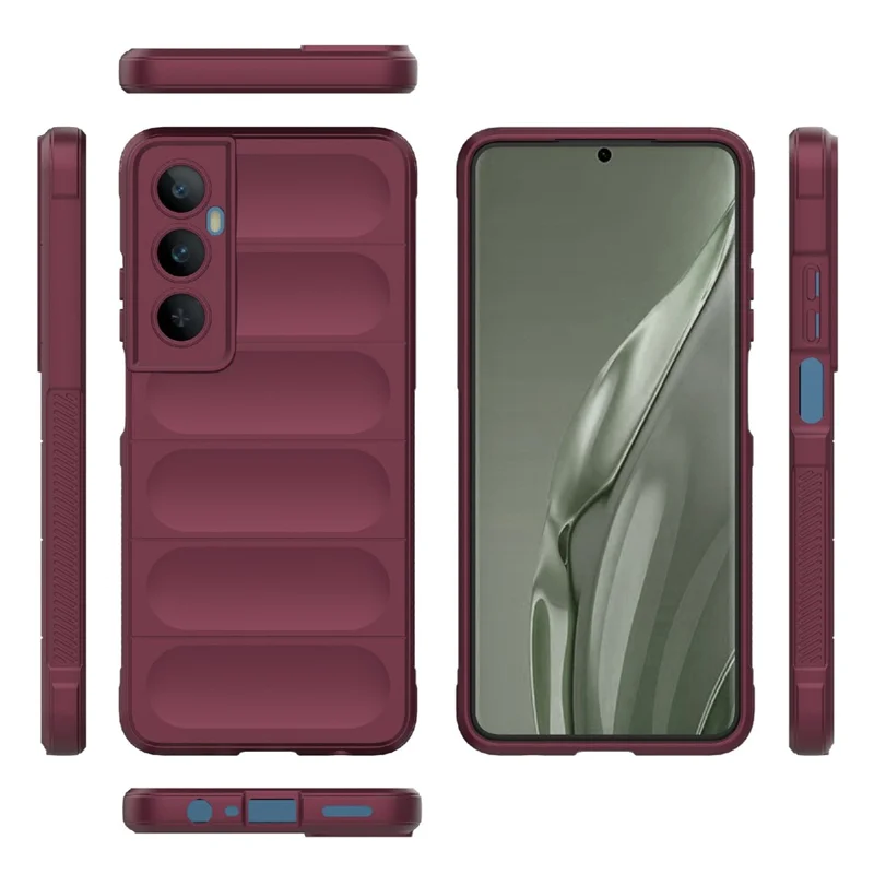 For Realme C65 4G Case Impact Resistant TPU Phone Protective Shell - Wine Red