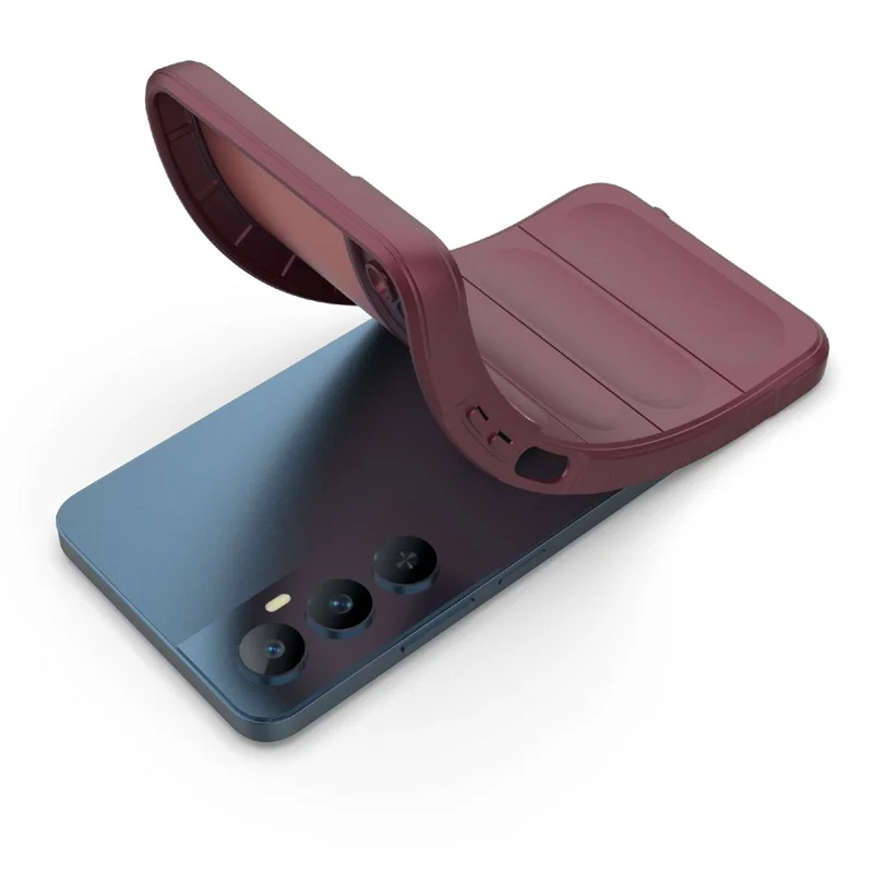 For Realme C65 4G Case Impact Resistant TPU Phone Protective Shell - Wine Red