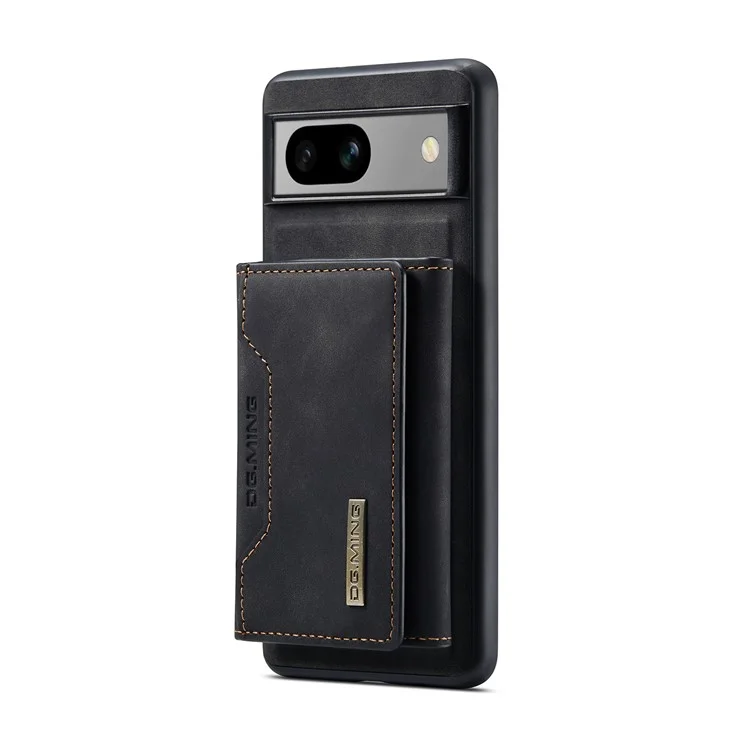 DG.MING M2 Series per Google Pixel 8a Custodia Portafoglio Staccabile Rivestita in Pelle PC+TPU Cover per Telefono - Nero
