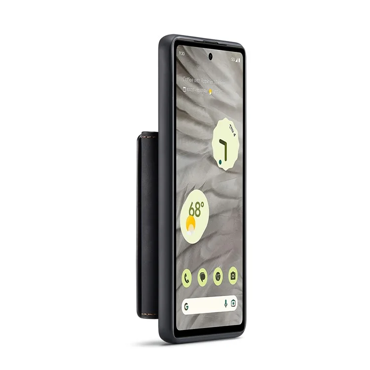 DG.MING M2 Series per Google Pixel 8a Custodia Portafoglio Staccabile Rivestita in Pelle PC+TPU Cover per Telefono - Nero