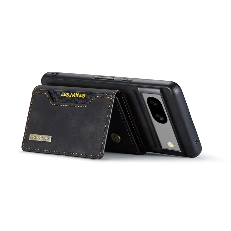 DG.MING M2 Series per Google Pixel 8a Custodia Portafoglio Staccabile Rivestita in Pelle PC+TPU Cover per Telefono - Nero