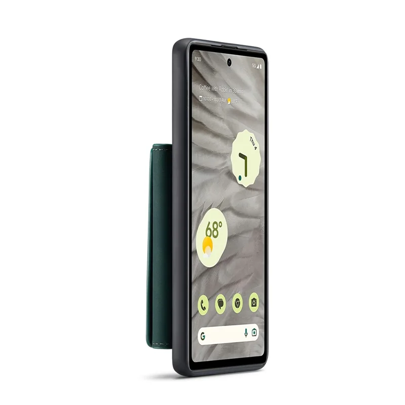 DG.MING M2-serie til Google Pixel 8a, aftagelig tegnebogstilfæld med lærredslagnet PC+TPU telefonbeskytning - Grøn