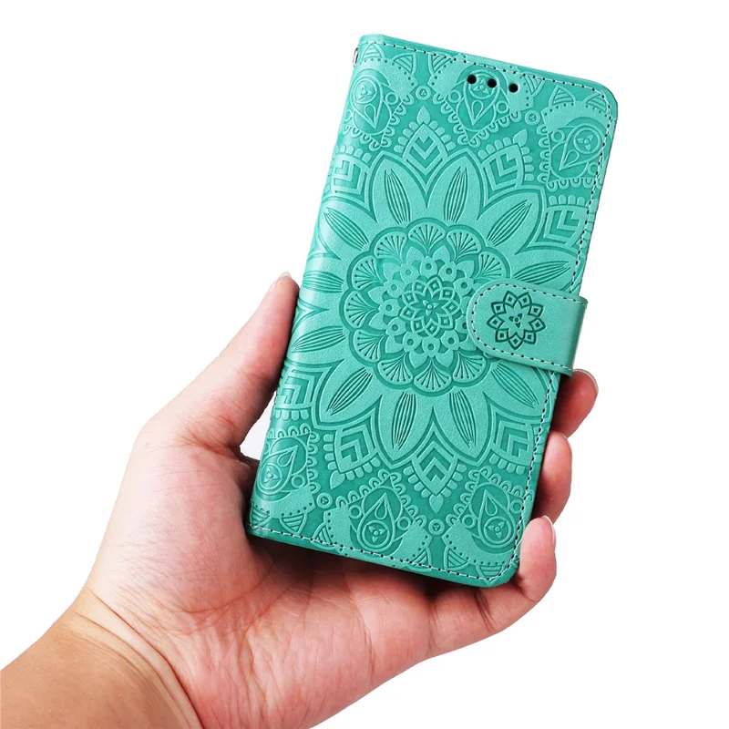 For Honor Magic6 Pro 5G Anti-Scratch Wallet Stand Phone Case Sunflower Leather Stand Mobile Phone Cover - Green