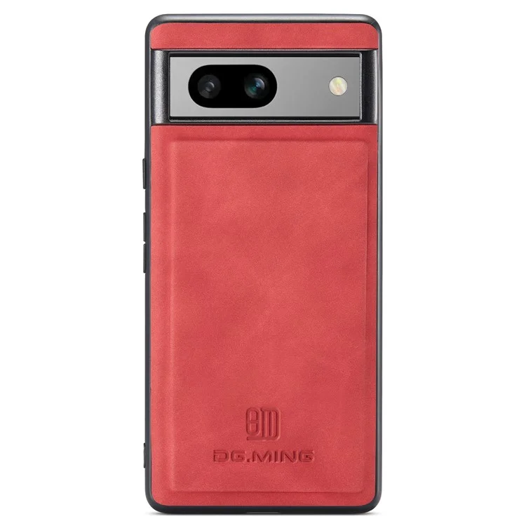 DG.MING For Google Pixel 8a Hybrid Case PU Leather+PC+TPU Anti-Scratch Phone Cover - Red