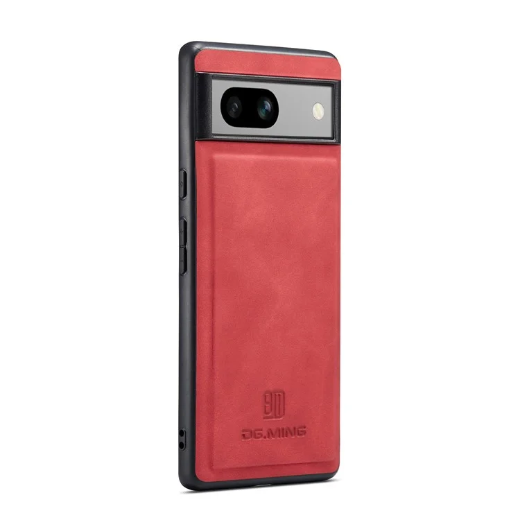 DG.MING For Google Pixel 8a Hybrid Case PU Leather+PC+TPU Anti-Scratch Phone Cover - Red