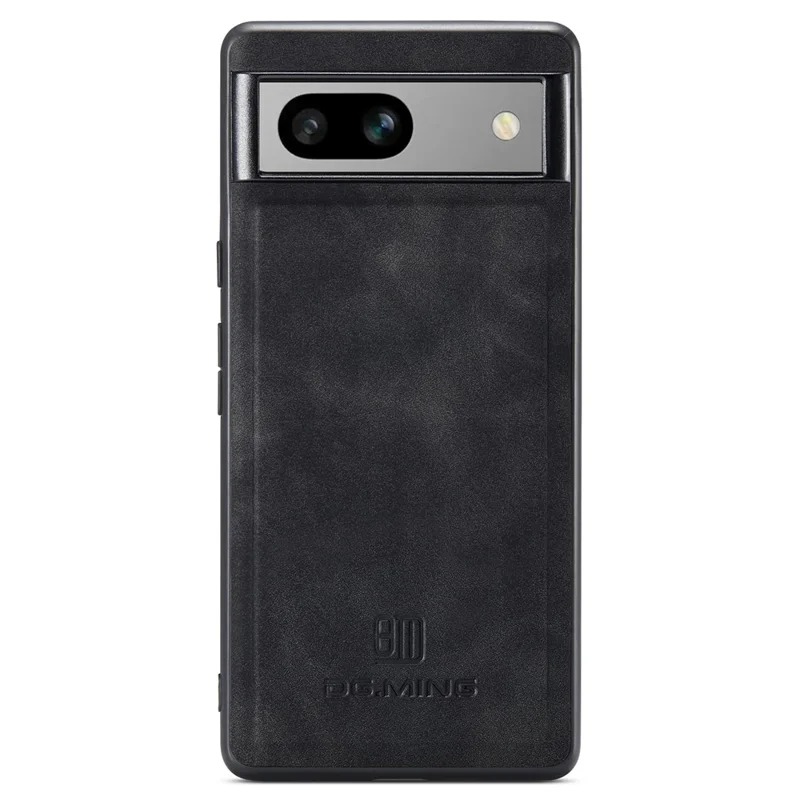 DG.MING For Google Pixel 8a Hybrid Case PU Leather+PC+TPU Anti-Scratch Phone Cover - Black