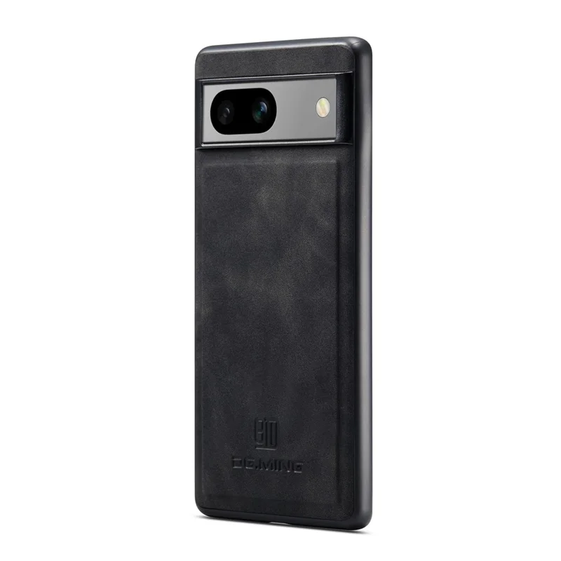 DG.MING For Google Pixel 8a Hybrid Case PU Leather+PC+TPU Anti-Scratch Phone Cover - Black