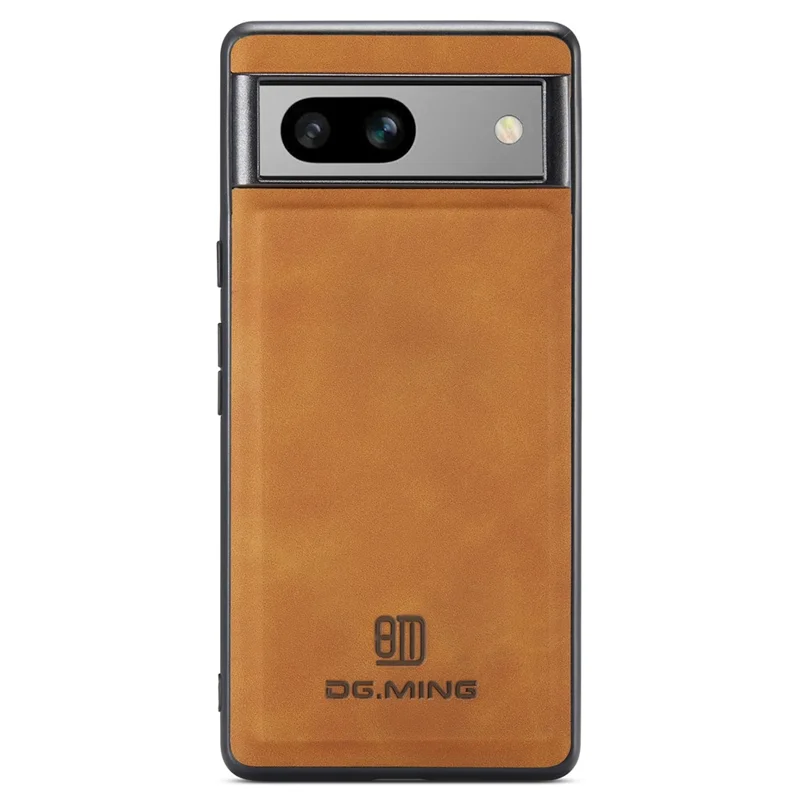 DG.MING For Google Pixel 8a Hybrid Case PU Leather+PC+TPU Anti-Scratch Phone Cover - Brown