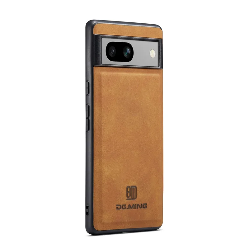DG.MING For Google Pixel 8a Hybrid Case PU Leather+PC+TPU Anti-Scratch Phone Cover - Brown