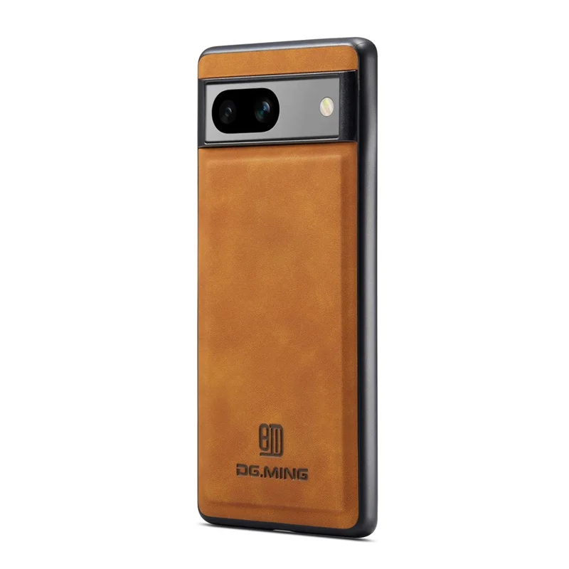 DG.MING For Google Pixel 8a Hybrid Case PU Leather+PC+TPU Anti-Scratch Phone Cover - Brown
