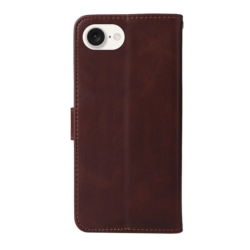 Per iPhone SE (2024) Custodia in pelle per telefono Fermaglio magnetico Flip Wallet Phone Stand Cover - Marrone