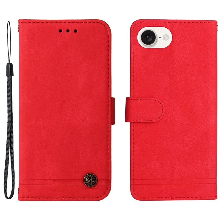 Étui pour iPhone SE (2024) Fermoir magnétique Folio Flip Stand Cuir + TPU Étui de téléphone - Rouge