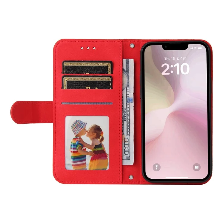 Étui pour iPhone SE (2024) Fermoir magnétique Folio Flip Stand Cuir + TPU Étui de téléphone - Rouge