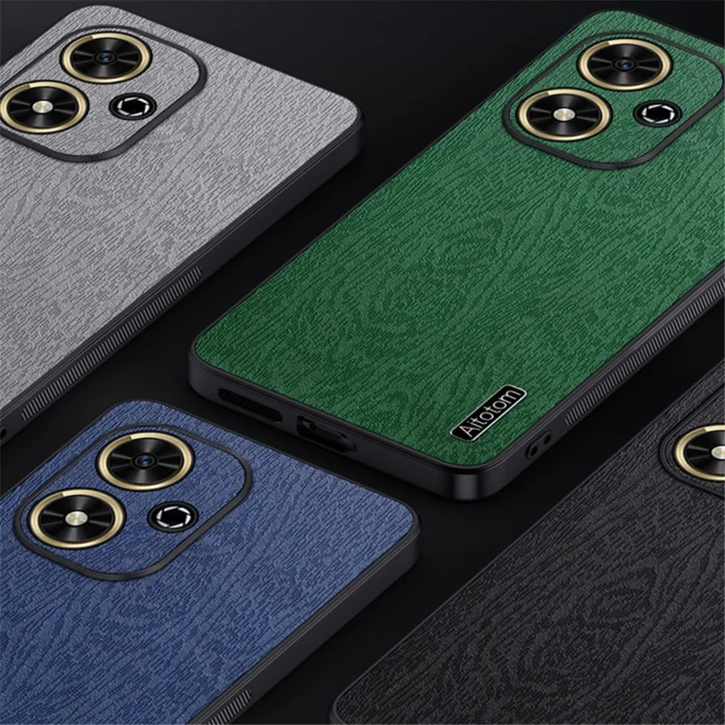 For Huawei Enjoy 50 Case Wood Texture PU Leather+PC+TPU Cover Mobile Accessories Wholesale - Blue