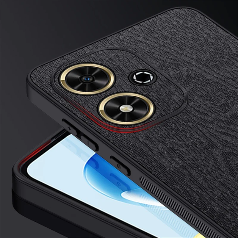 For Huawei Enjoy 50 Case Wood Texture PU Leather+PC+TPU Cover Mobile Accessories Wholesale - Grey