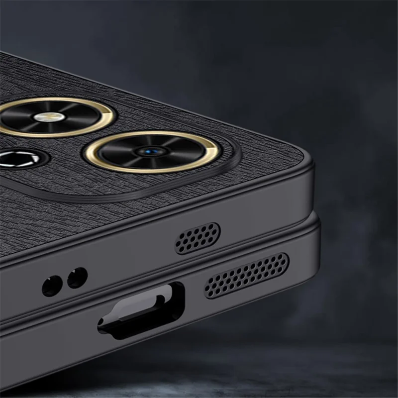 For Huawei Enjoy 50 Case Wood Texture PU Leather+PC+TPU Cover Mobile Accessories Wholesale - Grey