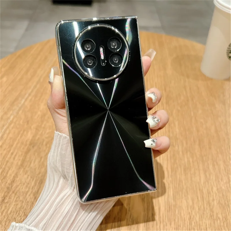 For Huawei Mate X3 5G / Mate X5 Case Hard PC CD Veins Protection Phone  Cover - Black