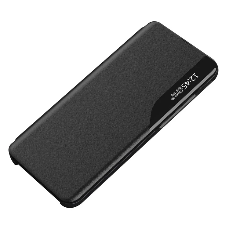Para Samsung Galaxy M55 5G / C55 5G / F55 5G Funda de Cuero con Soporte y Ventana - Negro