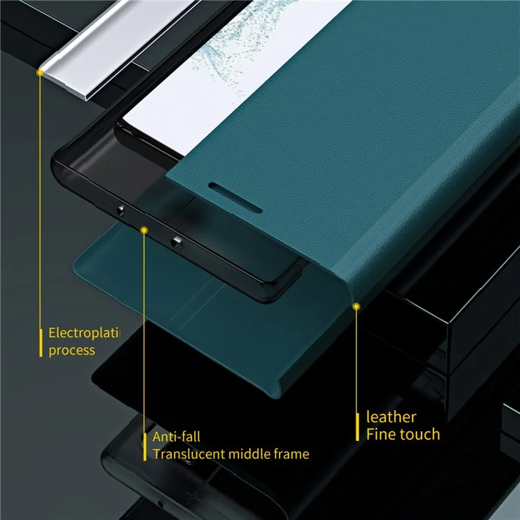 Para Samsung Galaxy M55 5G / C55 5G / F55 5G Funda Soporte Protección de Golpes Cubierta de Teléfono de Cuero - Verde