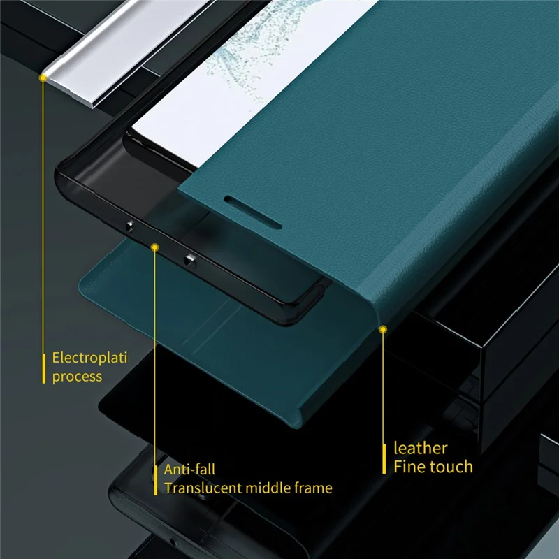 For Samsung Galaxy M55 5G / C55 5G / F55 5G Case Stand Shockproof Leather Phone Cover - Sapphire