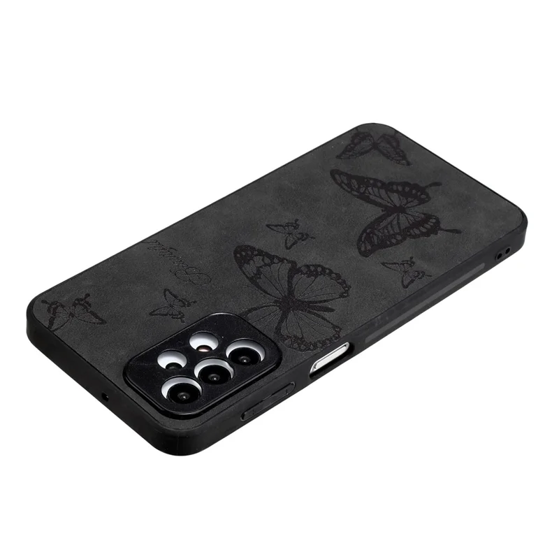 Для Samsung Galaxy A23 5G (глобальная Версия) / A23 4G Slim Case Pattern Print Pu+pc+tpu Телефона Телефона - Черный / Бабочка