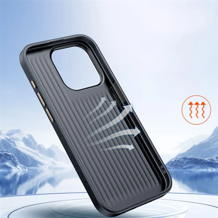 For iPhone 14 Pro Max Cover PU Leather+TPU Shockproof Phone Case with Metal Lens Frame - Black