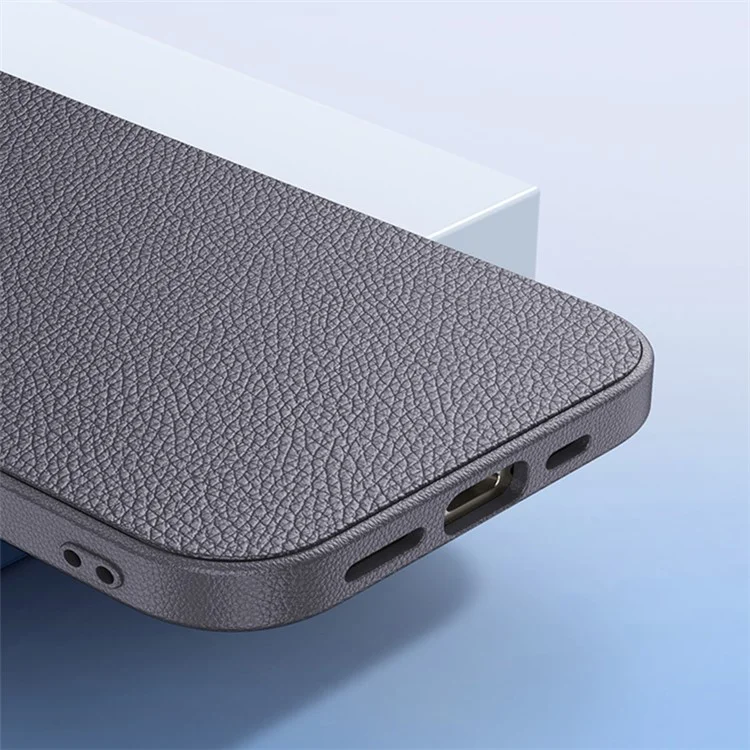 For iPhone 14 Pro Max Cover PU Leather+TPU Shockproof Phone Case with Metal Lens Frame - Black