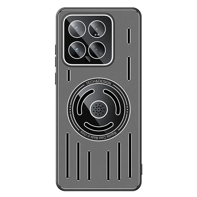 Per Xiaomi 14 Pro Case Compatibile con Magsafe TPU Frame+Metal Back Phone Cover Built-In Lens Film - Nero